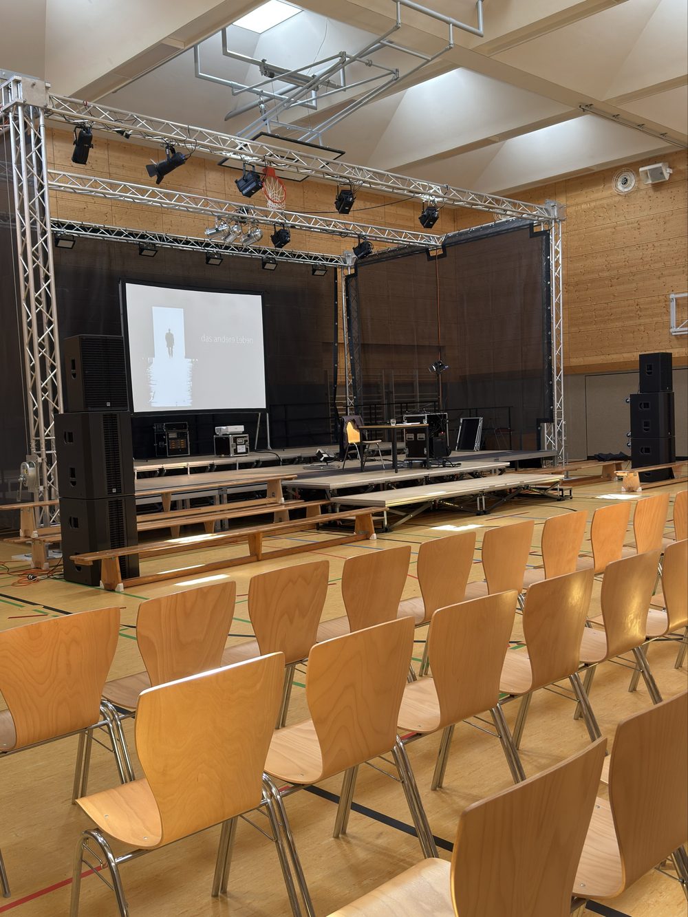Stage in a school gym